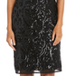 Vestido Capelet Feminino R &amp; M Richards com Lantejoulas, Preto, Tamanho 12