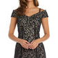 Vestido de renda ombro a ombro feminino R &amp; M Richards, preto, tamanho 12