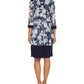 Vestido e jaqueta estampados femininos R &amp; M Richards, azul, tamanho 12