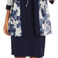 Vestido e jaqueta estampados femininos R &amp; M Richards, azul, tamanho 12