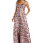 Vestido feminino com estampa geométrica metálica Nightway, roxo, tamanho 8