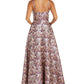 Vestido feminino com estampa geométrica metálica Nightway, roxo, tamanho 8