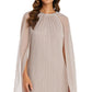 Vestido feminino com capa metálica amassada R &amp; M Richards, marrom, tamanho 20W