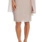 Vestido feminino com capa metálica amassada R &amp; M Richards, marrom, tamanho 20W