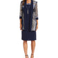 Conjunto de 2 peças de jaqueta e vestido estampado feminino R &amp; M Richards, azul, tamanho 8, pequeno