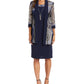 Conjunto de 2 peças de jaqueta e vestido estampado feminino R &amp; M Richards, azul, tamanho 8, pequeno