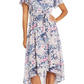 Vestido envelope falso com mangas esvoaçantes R &amp; M Richards feminino, marrom, tamanho 14, pequeno