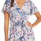 Vestido envelope falso com mangas esvoaçantes R &amp; M Richards feminino, marrom, tamanho 14, pequeno