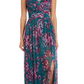 Vestido feminino Nightway com decote em V e estampa floral, preto, tamanho 4, pequeno