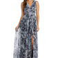 Vestido feminino Nightway com decote em V e estampa floral, preto, tamanho 4, pequeno