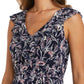 Vestido estampado sem mangas feminino R &amp; M Richards azul tamanho 10 pequeno
