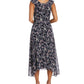 Vestido feminino com babados e decote em V, azul, tamanho 8, da R&amp;M Richards