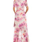 Vestido feminino Nightway com babados, alto e baixo, rosa, tamanho 4