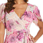 Vestido feminino Nightway com babados, alto e baixo, rosa, tamanho 4