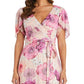 Vestido feminino Nightway com babados, alto e baixo, rosa, tamanho 14