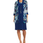R &amp; M Richards Jaqueta e vestido estampados femininos, azul, tamanho 18W