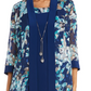 R &amp; M Richards Jaqueta e vestido estampados femininos, azul, tamanho 18W