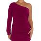 Vestido justo feminino Nightway, ombro único, rosa, tamanho 10