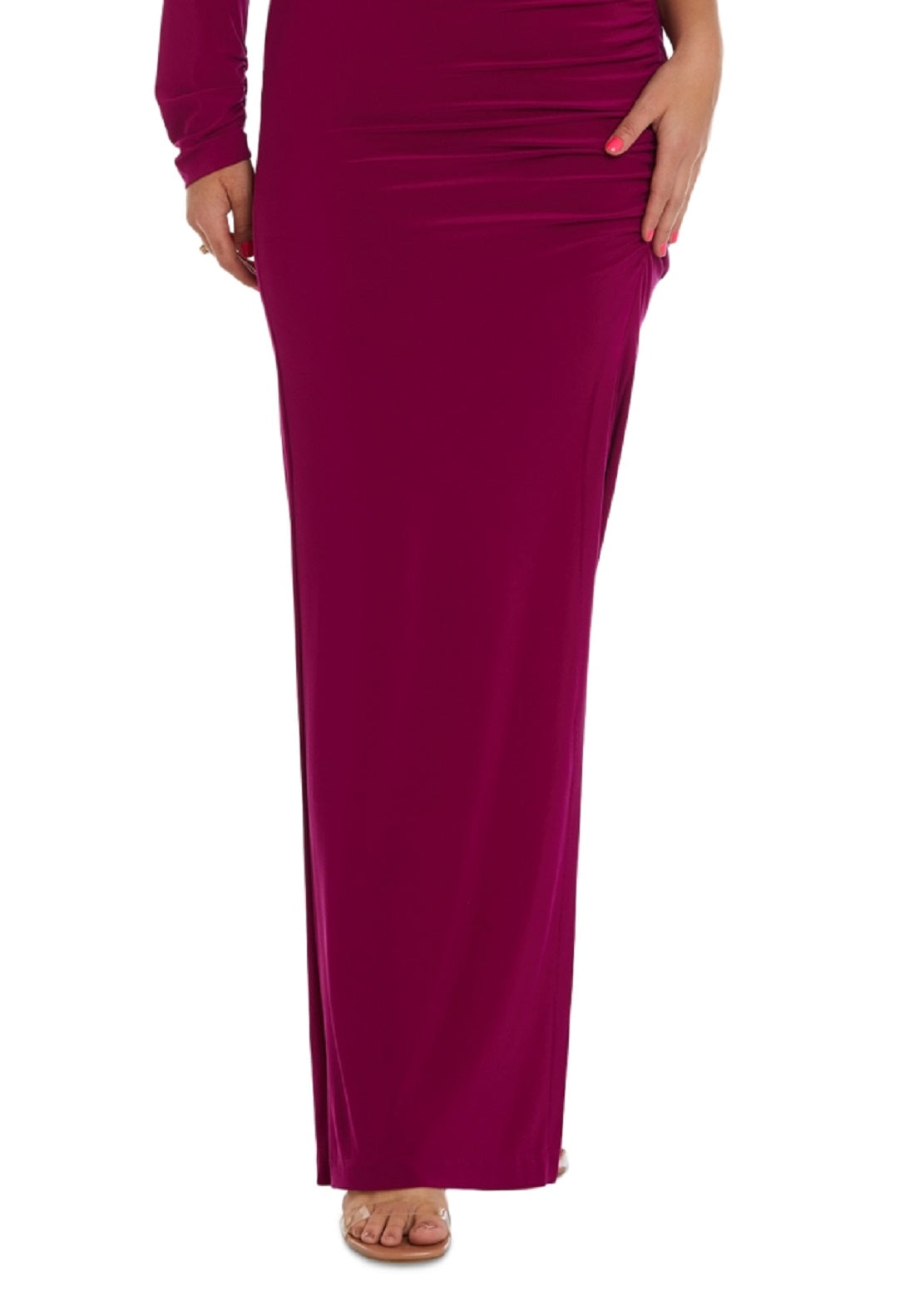 Vestido justo feminino Nightway, ombro único, rosa, tamanho 10