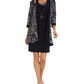 R &amp; M Richards Vestido Feminino Estampado com Colar Azul Tamanho 14