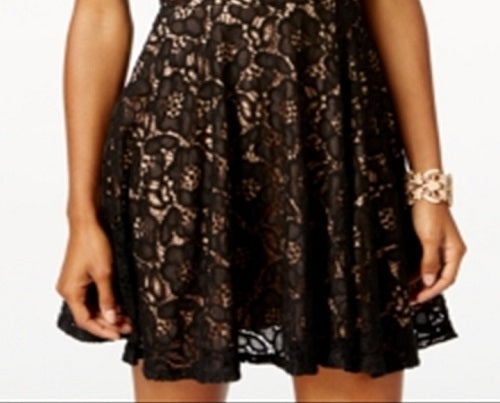 Vestido de festa curto sem mangas feminino City Studios Flare, preto, tamanho 7