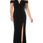 Vestido curto feminino City Studios com fenda e ombros de fora, preto, tamanho 20W