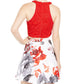 Vestido infantil City Studios com 2 peças, renda e estampa floral, vermelho, tamanho 1