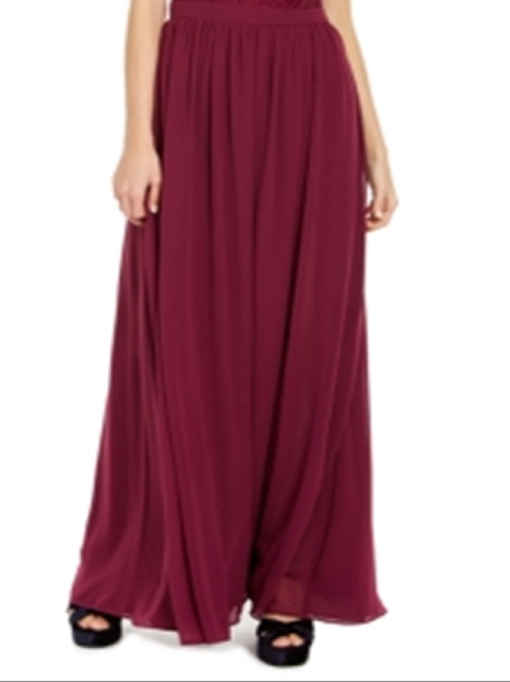 Vestido de festa infantil City Studios em renda e chiffon vermelho, tamanho 7