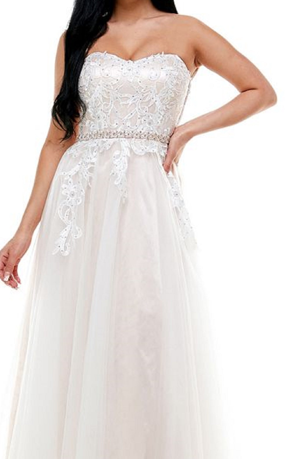 Diga sim ao baile de formatura - Vestido bordado júnior branco tamanho 7