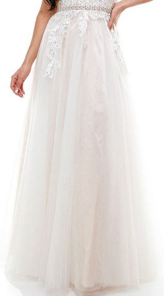 Say Yes To The Prom Junior's Embellished Embroider White Size 7