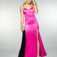 Vestido longo de festa feminino City Studio com alças finas e decote em V, tamanho 1, rosa