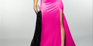 Vestido longo de festa feminino City Studio com alças finas e decote em V, tamanho 1, rosa