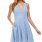 Vestido infantil com alças largas e pontilhado City Studios, azul, tamanho 3