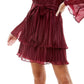 Vestido plissada com manga sino City Studios Junior, roxo, tamanho grande
