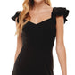 Vestido justo com mangas franzidas City Studios Junior, preto, tamanho 11