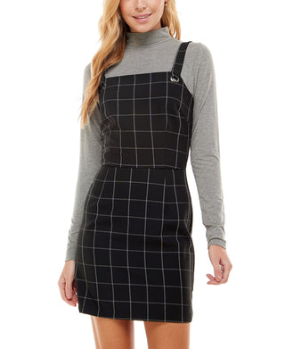 Vestido justo Kingston Junior's com gola alta e manga comprida, preto, tamanho G