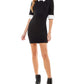 Vestido justo Kingston Grey Junior com acabamento contrastante, preto, tamanho M