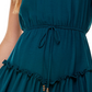 Vestido infantil City Studios com babados e ajuste evasê, verde, tamanho extragrande