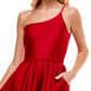 Vestido City Studios Junior de um ombro só, justo e evasê, vermelho, tamanho 5