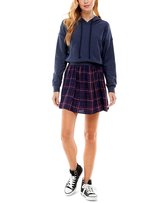 Vestido suéter Kingston Grey Junior com aparência em camadas, azul, tamanho grande