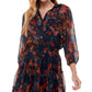 Vestido-camisa com estampa floral infantil City Studios azul tamanho grande