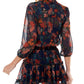 Vestido-camisa com estampa floral infantil City Studios azul tamanho grande