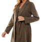 Vestido estampado infantil City Studios com blazer marrom tamanho 5