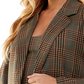 Vestido estampado infantil City Studios com blazer marrom tamanho 5