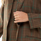 Vestido estampado infantil City Studios com blazer marrom tamanho 5