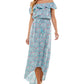 Vestido Kingston Grey Junior Off The Shoulder High Low Azul Tamanho Médio