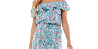 Vestido Kingston Grey Junior Off The Shoulder High Low Azul Tamanho Médio