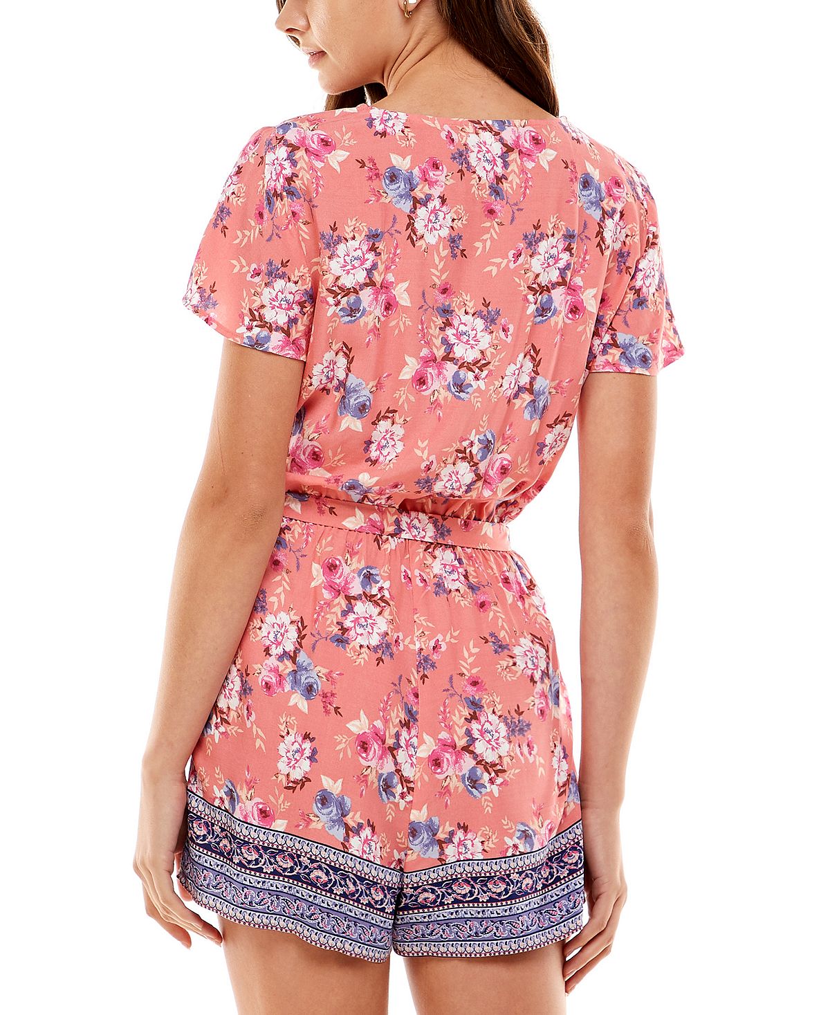 Macacão Kingston Junior com cinto e mangas esvoaçantes coral, vários tamanhos, pequeno