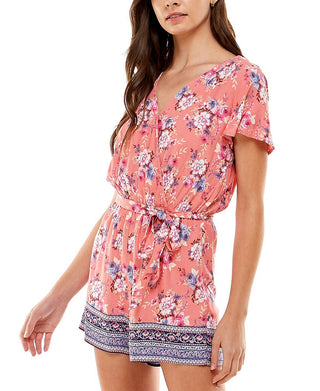 Macacão Kingston Junior com cinto e mangas esvoaçantes coral, vários tamanhos, pequeno