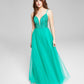 Vestido de noite longo com contas para mulheres Say Yes To The Prom, verde, tamanho 3